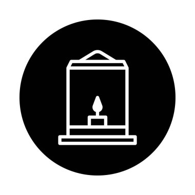 Parlak alevli bir fenerin yer aldığı minimalist bir illüstrasyon, koyu siyah bir arkaplan üzerine kurulmuş, umudu sembolize eden ve umut verici bir bakış açısı sunan.