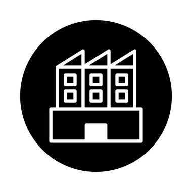 Bu minimalist ikon, temiz ve modern görünümlü, gayrimenkul, inşaat veya işle ilgili projeler için uygun stilize bir bina tasarımı içerir..