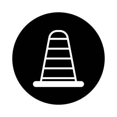 Trafik konisinin basit bir siyah-beyaz çizimi, dikkat ve yol güvenliğini simgeliyor. Minimalist tasarımı onu çeşitli uygulamalar için çok yönlü hale getiriyor..