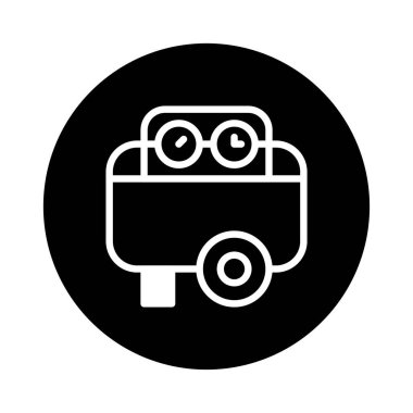 Siyah arka planda klasik kamera illüstrasyonu. Kamera ikonu fotoğraf, film ve retro tasarımı temsil eder. Yaratıcı projeler için mükemmel.