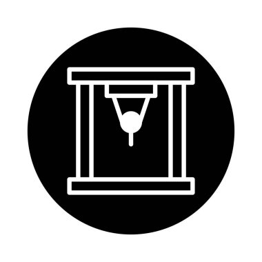 Bu minimalist illüstrasyon, basit ve modern bir tasarımda zamanı, hassasiyeti ve dengeyi sembolize eden, bir çerçeve içinde asılı duran bir sarkacı içerir..