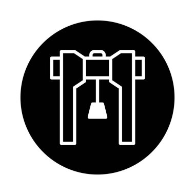 Siyah bir arka planda endüstriyel kaldırma ekipmanlarının minimalist silüeti, teknoloji ve imalatı simgeliyor.