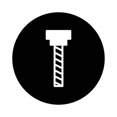 Bir matkap ucu minimalist vektör çizimi, inşaat endüstrisini, donanım araçlarını veya mühendisliği temsil etmek için mükemmel. Siyah ve beyaz tasarım temiz, modern ve çok yönlüdür..