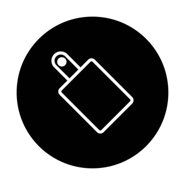 Bir kesim tahtasının minimalist vektör simgesi, aşçılık projeleri ve tasarımlar için uygun aşçılık, yemek hazırlama ve mutfak gereçlerini temsil etmek için ideal.