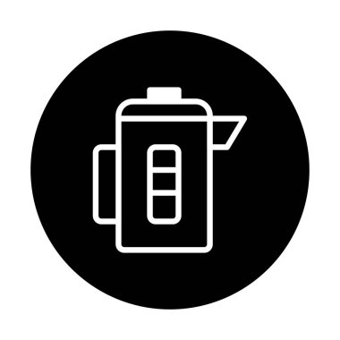 Elektrikli su ısıtıcısının basit, minimalist vektör simgesi. Web tasarımı, mobil uygulamalar ve markalaşma için ideal, ev, mutfak ve modern yaşam tarzını temsil eden.