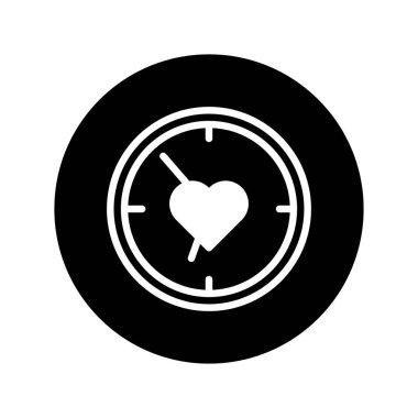 Kalp sağlığının ve zamanında izlenmesinin önemini sembolize eden minimalist siyah beyaz bir simge. Aşkın, sağlığın ve sağlığın bir karışımını temsil ediyor..