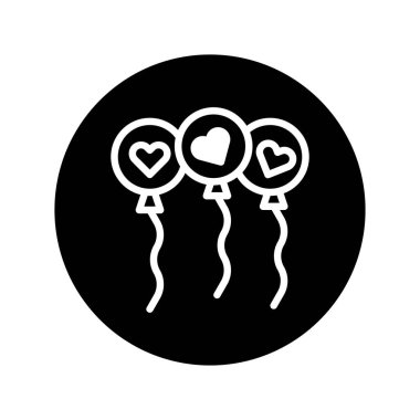 Kalp şekilli üç balonun minimalist çizgisi. Sevgililer Günü için mükemmel. Ya da aşk temalı bir etkinlik..