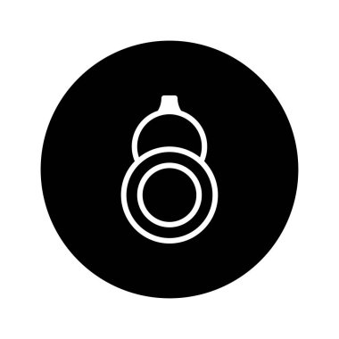 Güzellik ve moda tasarımları için mükemmel kozmetik bir kompaktın minimalist vektör çizimi. Bu basit ama zarif grafik stil ve karmaşıklığı iletir.