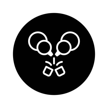 Minimalist bir kutlama ikonu. İçinde konfeti ya da baloncuklar var. Neşe, parti ve kutlama etkinliklerini temiz ve basit bir şekilde aktarmak için mükemmel..