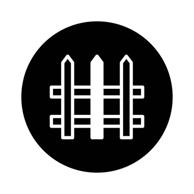 Tarz sahibi bir çitin yer aldığı basit ve minimalist siyah beyaz bir ikon. Grafik tasarım projelerinde kullanmak için ideal.