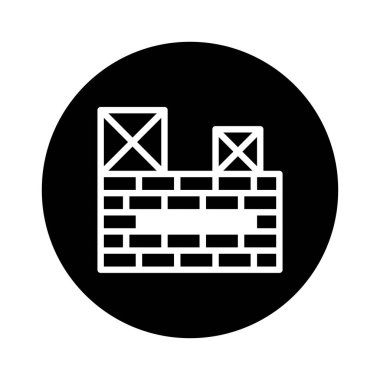 Bu resim bir tuğla duvarın minimalist bir simgesini içeriyor, istikrar ve inşaat taşıyor. Basit tasarımı onu çeşitli projelerde kullanılmak için çok yönlü hale getiriyor..