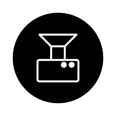 Otomasyon, teknoloji ve endüstriyel süreçlerin temalarını iletmek için mükemmel bir siyah-beyaz makine çizimi.