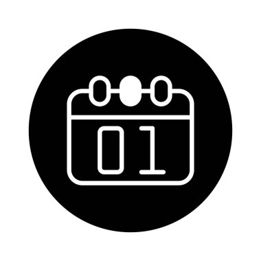 Gösterişli ve modern siyah beyaz takvim ikonu bir numarayı gösteriyor. Zaman yönetimi, zaman çizelgesi ve önemli tarihler için mükemmel.