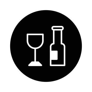 Şarap kadehi ve şişesi olan basit ve zarif bir minimalist tasarım, şarapla ilgili her proje ya da markalaşma için mükemmel..