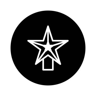 Siyah bir çemberin içinde beş köşeli bir yıldızın yer aldığı minimalist bir grafik. Tasarım basit, temiz ve modern, bir zarafet ve sanatsal stil duygusu taşıyor..