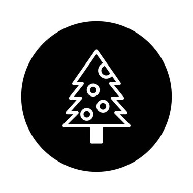 Basit ve şenlikli Noel ağacı ikonu. Bu minimalist geometrik tasarım kış tatillerinin ruhunu yansıtıyor..