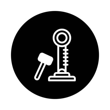 Bu vektör illüstrasyonunda çekiçli yüksek forvetli bir karnaval oyunu var. Eğlence ve eğlence ile ilgili grafik tasarım projeleri için mükemmel.