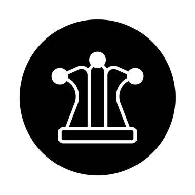 Bir soytarının şapkasının minimalist bir simgesi. Siyah bir arka planda. Espri anlayışı, tiyatro ve oyuncu sanatçılık aktarıyor..