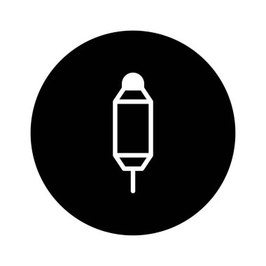 Basit ve minimal dondurma ikonu vektör tasarımı, siyah arkaplan üzerinde mükemmel bir şekilde izole, logolar, uygulamalar veya herhangi bir tasarım projesi için uygun