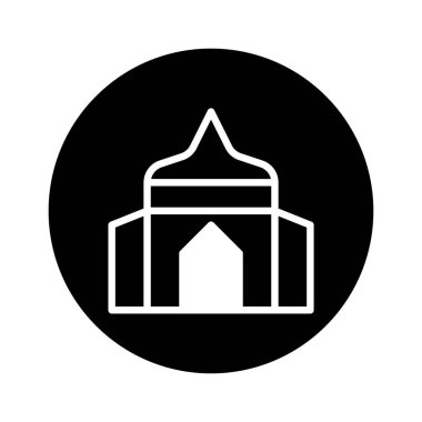 Bu minimalist ikona bir cami, İslami mimariyi ve inancı simgeliyor. Temiz tasarımı onu dini, kültürel veya grafik projeler için ideal kılıyor..