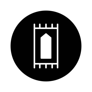 Bir dua halısının minimalist bir çizimi, İslami inanç ve bağlılığı simgeliyor. Dini veya kültürel tasarımlar için ideal.