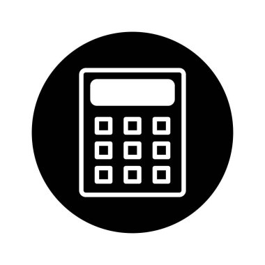 Hesap makinesinin basit bir siyah-beyaz simgesi. Finansal veya matematiksel kavramları göstermek için mükemmel. Temiz ve modern tasarım.