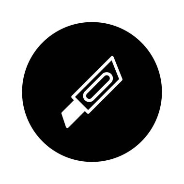 Geri çekilebilir bıçaklı kullanışlı bir bıçağın minimalist vektör grafiği. Tasarım temiz ve basit, simgeler ve tasarım projeleri için mükemmel..