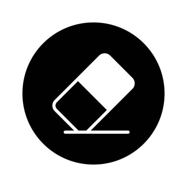 Bir minimalist simge, istenmeyen içeriği silme ya da silme yeteneğini, hata düzeltmesini, hassasiyetini ve hata düzeltmeyi sembolize eden bir siyah çember içerir..