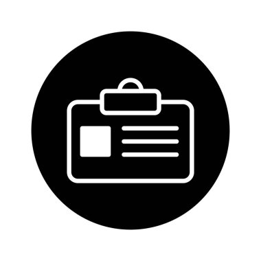 Parlak, minimalist bir rozet simgesi. Kimlik, erişim veya çalışan kimlik bilgilerini dijital formatta temsil etmek için ideal.