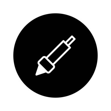 Dijital çizim aracı simgesinin vektör illüstrasyonu. Bu minimalist tasarım sanatta yaratıcılık ve teknolojik yenilik sergilemek için mükemmeldir..