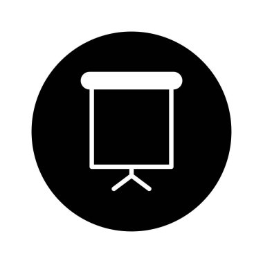 Bu resim, ticari, eğitici veya tanıtım materyallerinde kullanmak için ideal bir sunum ekranı simgesi içerir. Temiz tasarımı profesyonelliği ve berraklığı temsil eder..