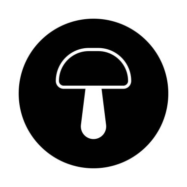 Siyah arka planda basit ve temiz mantar ikonu çizimi. Gıda ile ilgili tasarımlar ya da doğa temalı projeler için mükemmel.