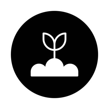 Yerden filizlenen bir filizlenme gösteren minimalist bir simge. Ekoloji, tarım ve doğayla ilgili konular ve logolar için mükemmel..