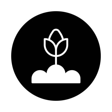 Dairesel bir çerçevede filizlenen, basit ve temiz bir estetik içinde büyümeyi, gelişmeyi ve çevresel sürdürülebilirliği simgeleyen minimalist bir tasarım..