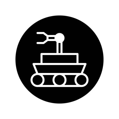 Bir uzay aracının basit ve modern bir temsili, teknoloji, bilim veya keşif teması için mükemmel. Projelerde kolay kullanım için izole tasarım.