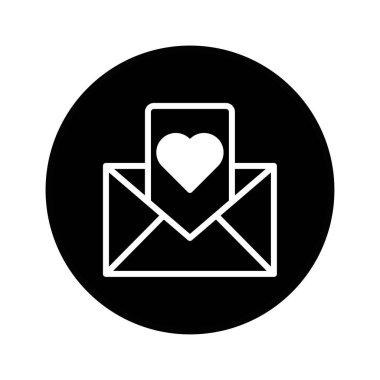Aşkı, sevgiyi ve içten iletişimi sembolize eden açık bir zarfın minimalist bir çizimi. Sevgililer Günü için mükemmel ya da duygularını ifade etmek için..