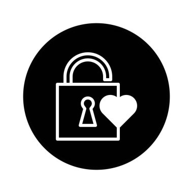 Temiz ve minimalist bir grafik, kalp ile eşleştirilmiş bir kilit, güvenlik ve aşkın kaynaşmasını temsil ediyor, korunmuş şefkat kavramlarını iletmek için ideal..