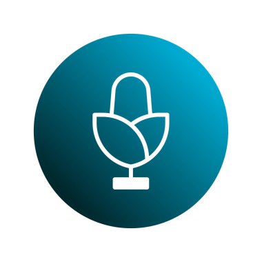 Eğilim çemberine karşı şekillendirilmiş bir bitki sembolünün vektör çizimi. Doğa, ekoloji ve sürdürülebilir yaşam için ideal.