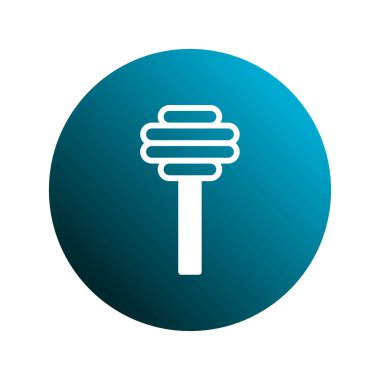 Tatlı ve organik iyiliği sembolize eden canlı bir mavi çemberin üzerine kurulmuş basit ve temiz bir bal arayıcısı görüntüsü..