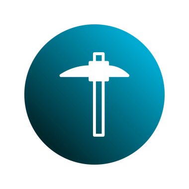 Mavi bir gradyan daire üzerine beyaz kazma çizimi, endüstri, inşaat ve aletle ilgili projeler için idealdir. Bu temiz, vektör grafiği çalışma ve keşfi somutlaştırır.