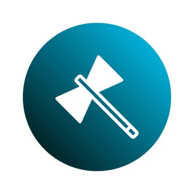 Mavi dairesel arka planda çift bıçaklı baltanın ikonik temsili. Çeşitli uygulamalar için uygun olan tasarım, basitlik ve sembolik güç ve mirası birleştirir..