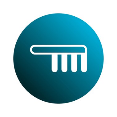 Bir stilize edilmiş diş fırçası ikonu, diş hijyeni ve ağız bakımını temsil eden mavi bir çember içinde merkezlenir. Bu basit ve modern grafik dişçiler veya diş ürünleri için mükemmeldir..
