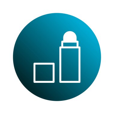 Mavi dairesel bir arka plan üzerine kurulmuş kapağı açık yapışkan bir çubuk içeren minimalist bir simge. Tasarım, temiz çizgileri ve modern estetiği vurguluyor..