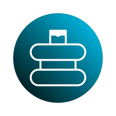 Su soğutucusunun minimalist bir simgesi, mavi bir eğim çemberine karşı. Ofis ve evlerdeki su kaybını göstermek için mükemmel..