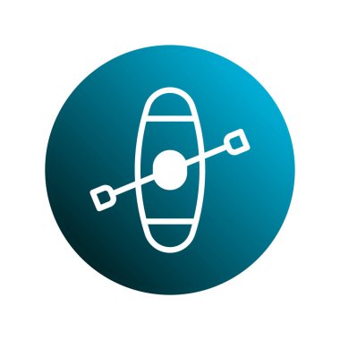 Kürekli temiz ve basit bir kano ikonu, su sporlarını, açık hava aktivitelerini ya da eğlence amaçlı seyahatleri temsil etmek için mükemmel. Minimalist tasarımı çok yönlülüğü ve kolay tanınmayı sağlar..