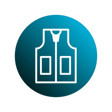 Yelek ikonunun basit bir gösterimi, giysi, moda veya açık hava aktivitelerini temsil etmek için idealdir. Web tasarımı, logolar ya da temiz ve şık bir giyim sembolüne ihtiyaç duyan her proje için mükemmel..