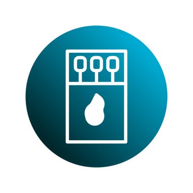 Kibrit kutusu ve alev ikonunun minimalist çizimi, ateşlemeyi, yangın güvenliğini ve görsel iletişimi sembolize ediyor.