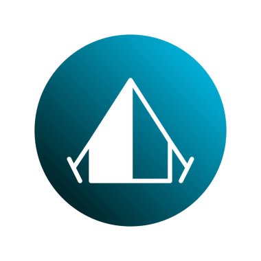 Kamp çadırı ikonunun minimalist bir çizimi. Açık hava macerası, eğlence ya da seyahat temalı projeler ve aktiviteler için mükemmel. Tasarım, temiz çizgiler ve modern bir stile sahiptir..