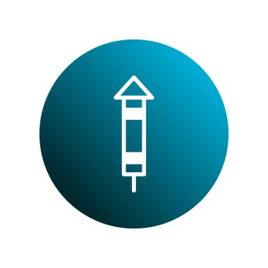 Mavi dairesel gradyan arkaplan üzerinde bir havai fişek ikonu vektör çizimi, web siteleri veya kutlamalar için grafik tasarımlar için mükemmel.