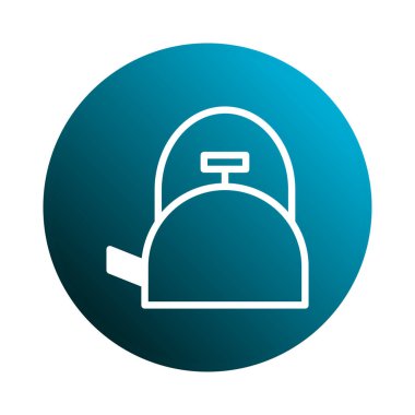 Tertemiz, minimalist bir bembeyaz su ısıtıcısının gradyan edilmiş mavi dairesel arkaplanının tasviri. Modern bir basitlik katmak için mükemmel..